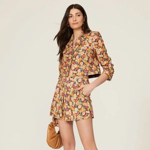 Something Navy XS floral cropped blazer and tailored shorts. NWT, never worn!